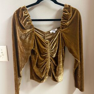 Elegant Velvet Ruched Top